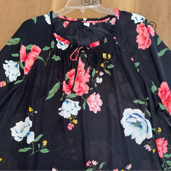 Old Navy NWT! V302842 Long Sleeve Versatile Dress In Black Floral Size XXL - Picture 6 of 16